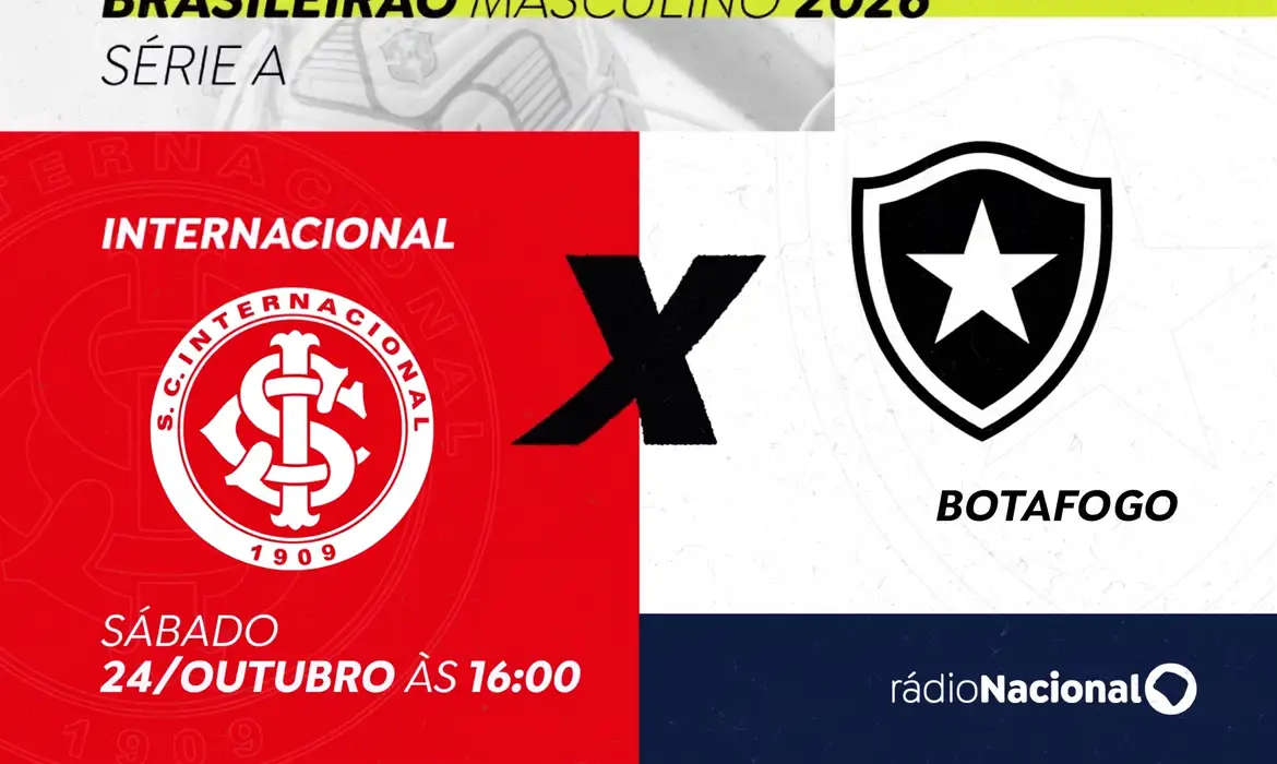 Rádio Nacional transmite confronto decisivo entre Internacional e Botafogo no Beira-Rio